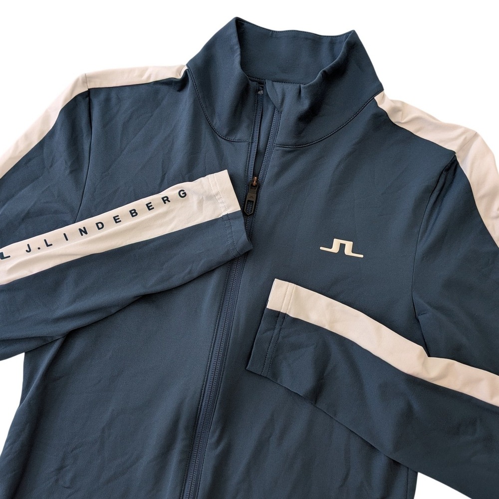 J.Lindeberg Wilma Mid Layer Jacket Womens Small‎ Blue Gray Full Zip Golf Top